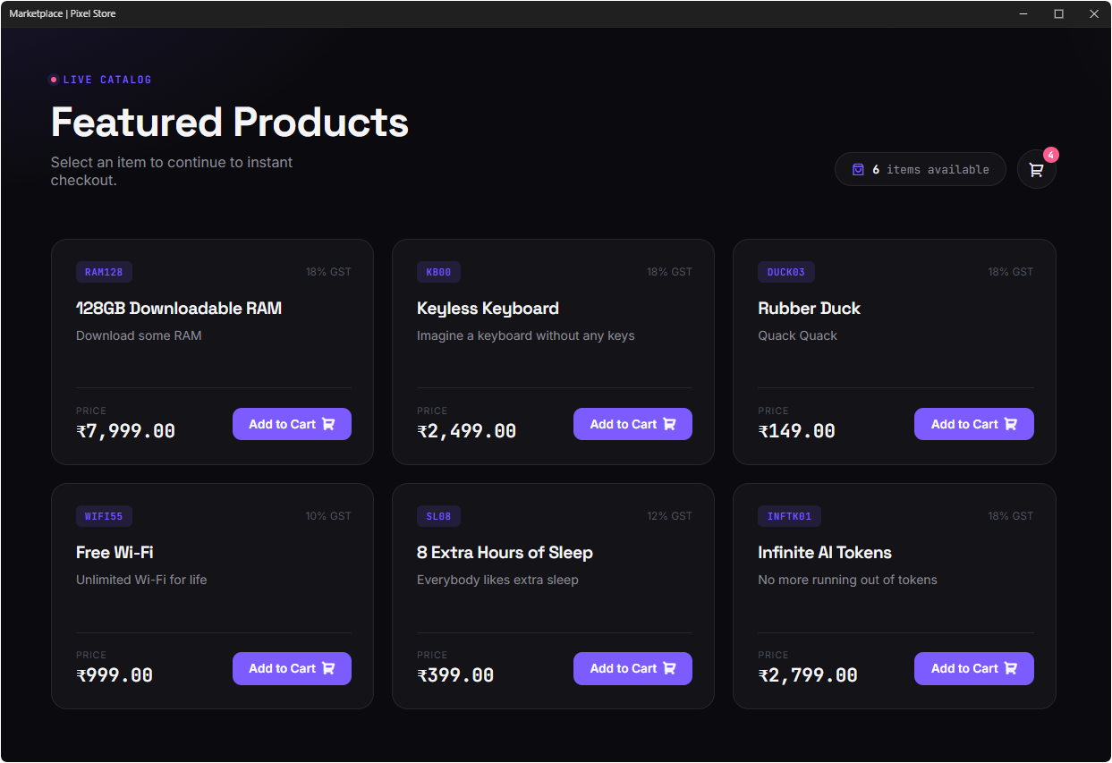 Pixel Store marketplace